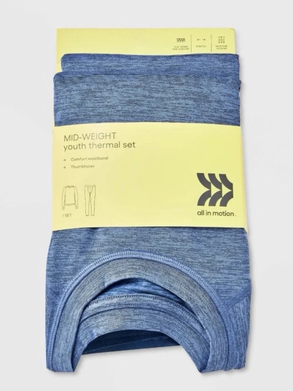 NEW Boys' 2pk Thermal Underwear Set - All In Motion™ Heather Blue Large (10/12)
